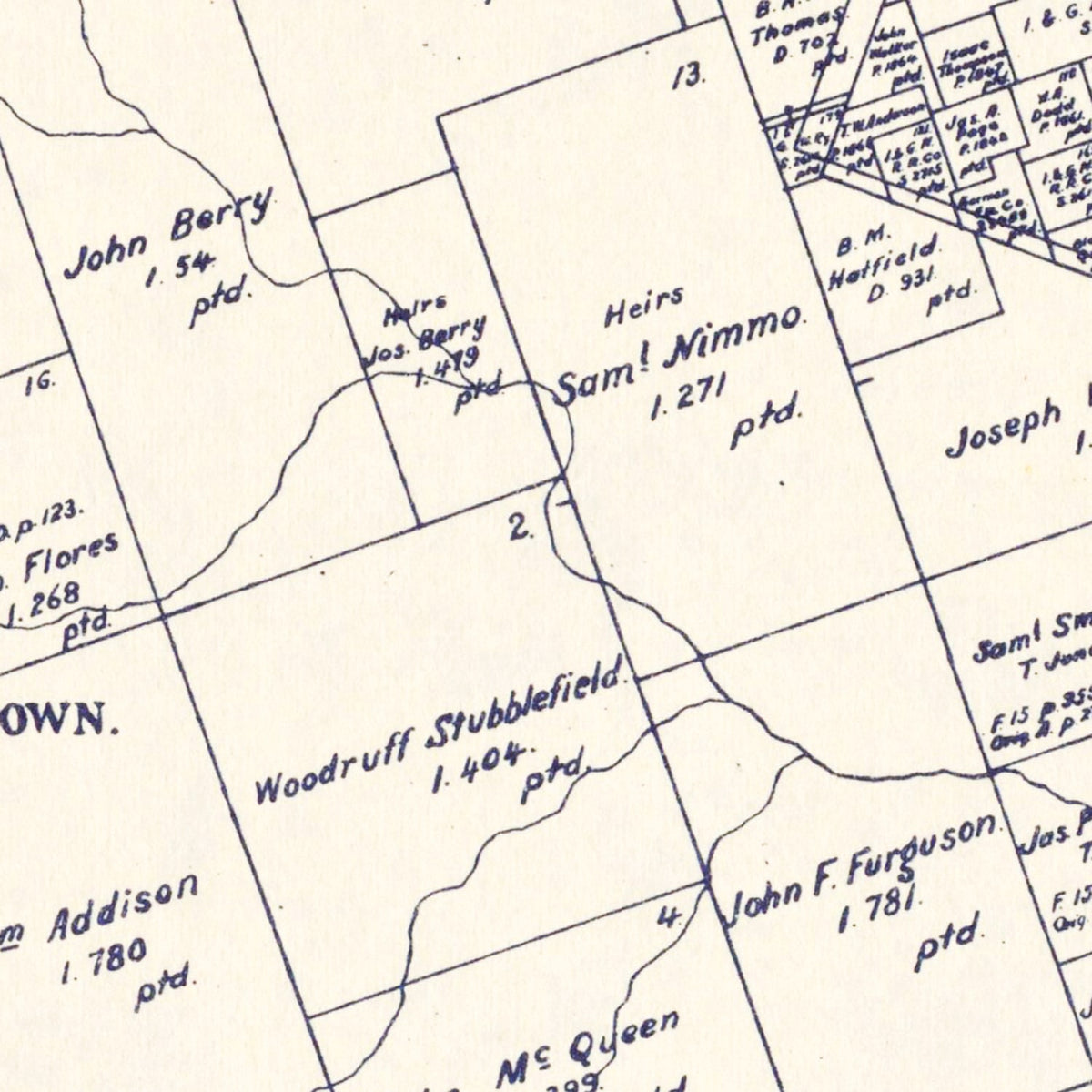 Restored historic details from the 1888 county map of Williamson County, Texas