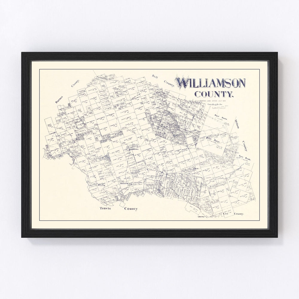Williamson County Vintage Map 1888