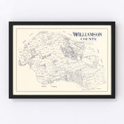 Williamson County Vintage Map 1888