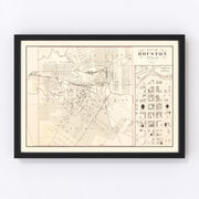 Houston Vintage Map 1884