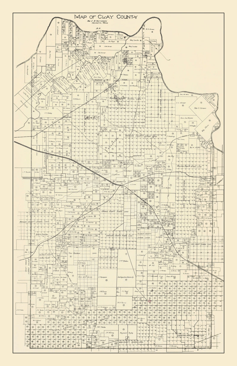 Size comparison using Vintage Map of Clay County, Texas 1882