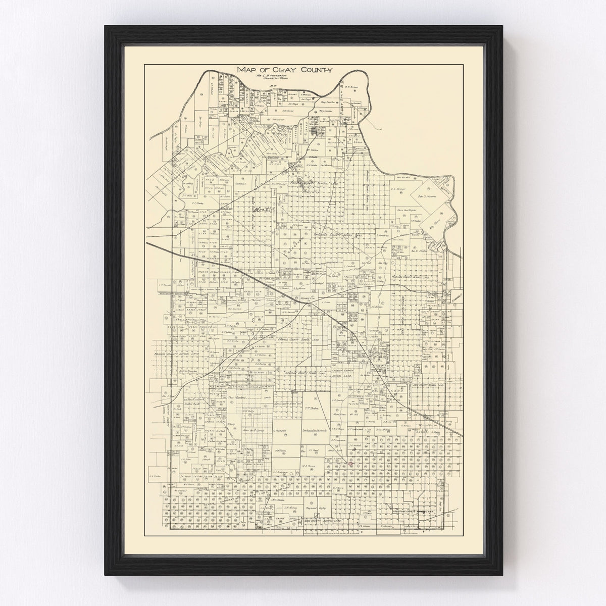 Clay County Vintage Map 1882