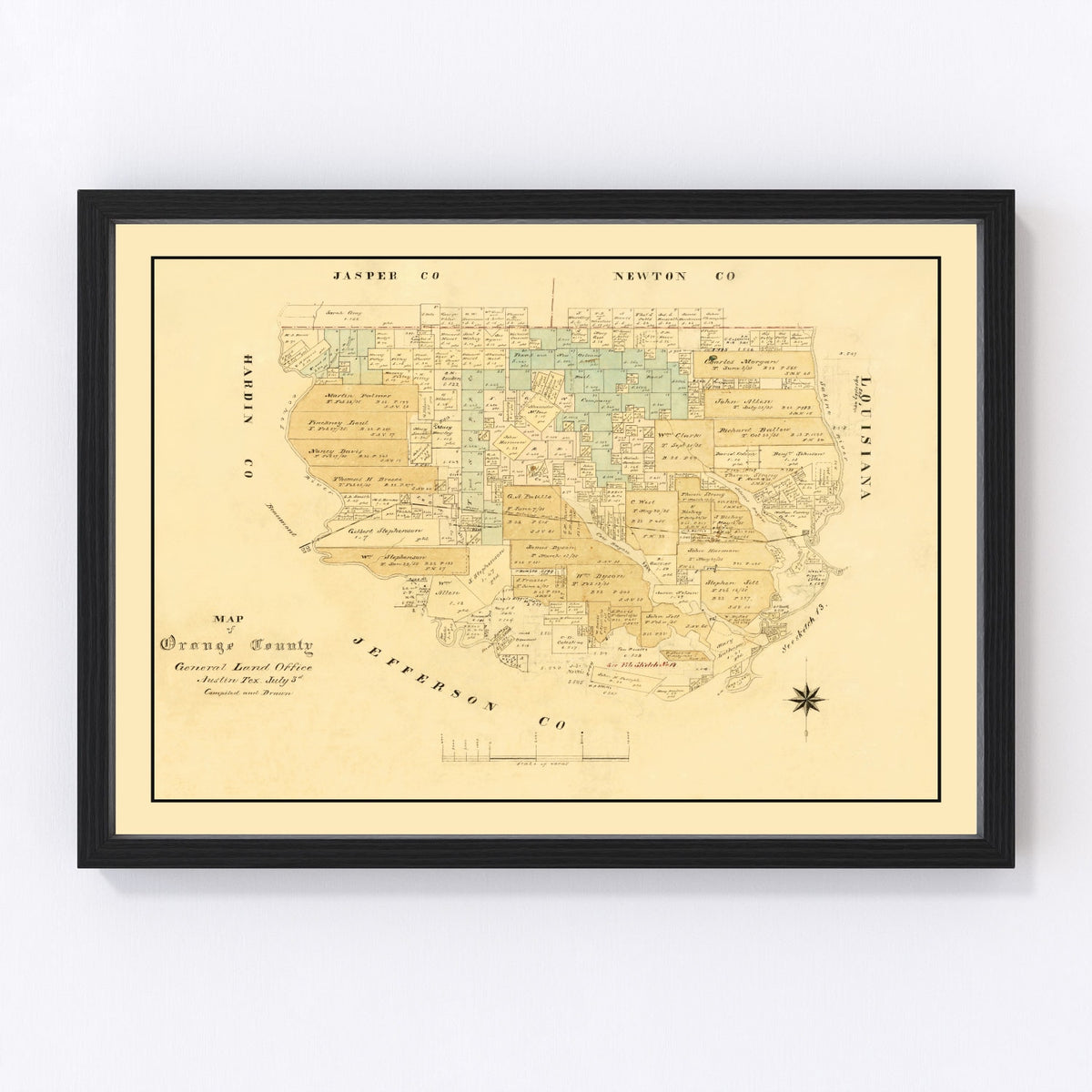 Orange County Vintage Map 1880