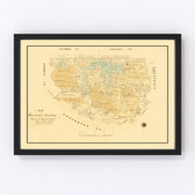 Orange County Vintage Map 1880