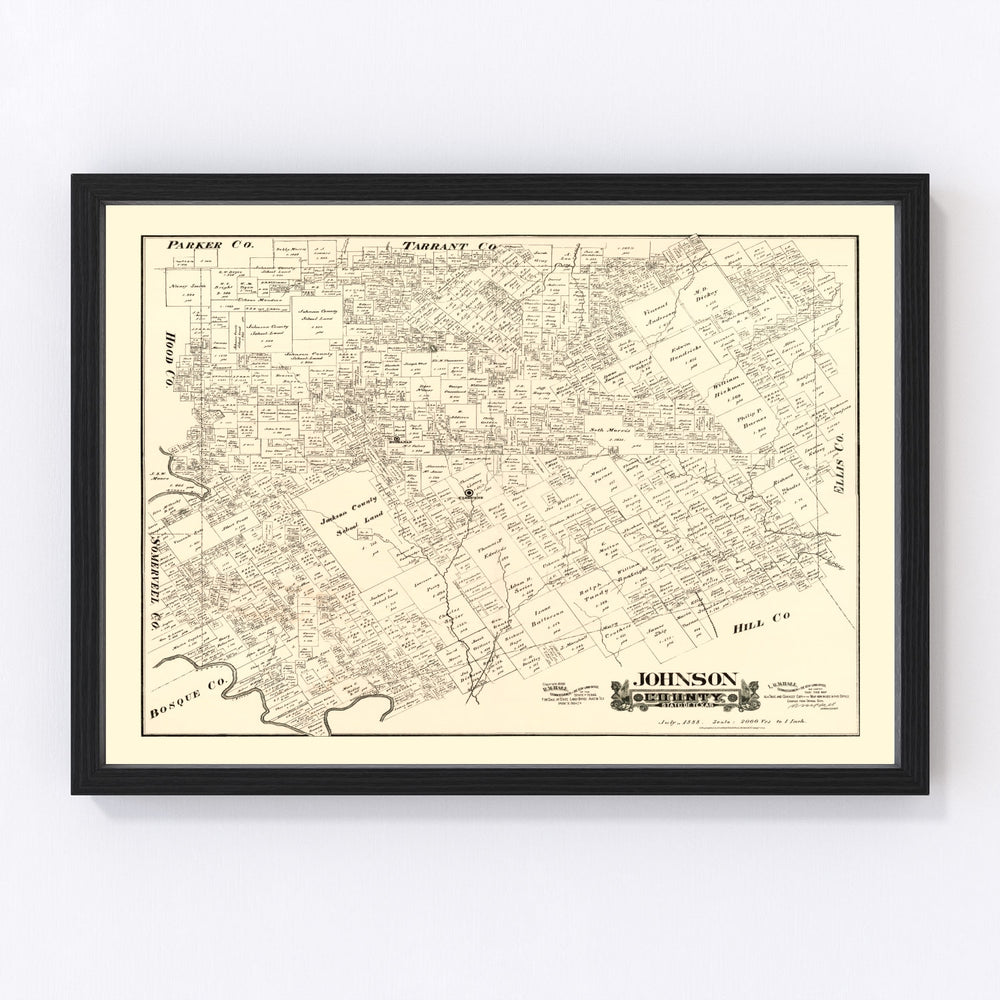 Johnson County Vintage Map 1888