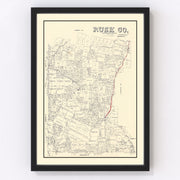 Rusk County Vintage Map 1895