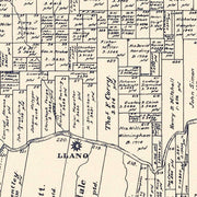 Vintage Map of Llano County, Texas 1890