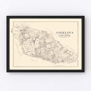 Angelina County Vintage Map 1899