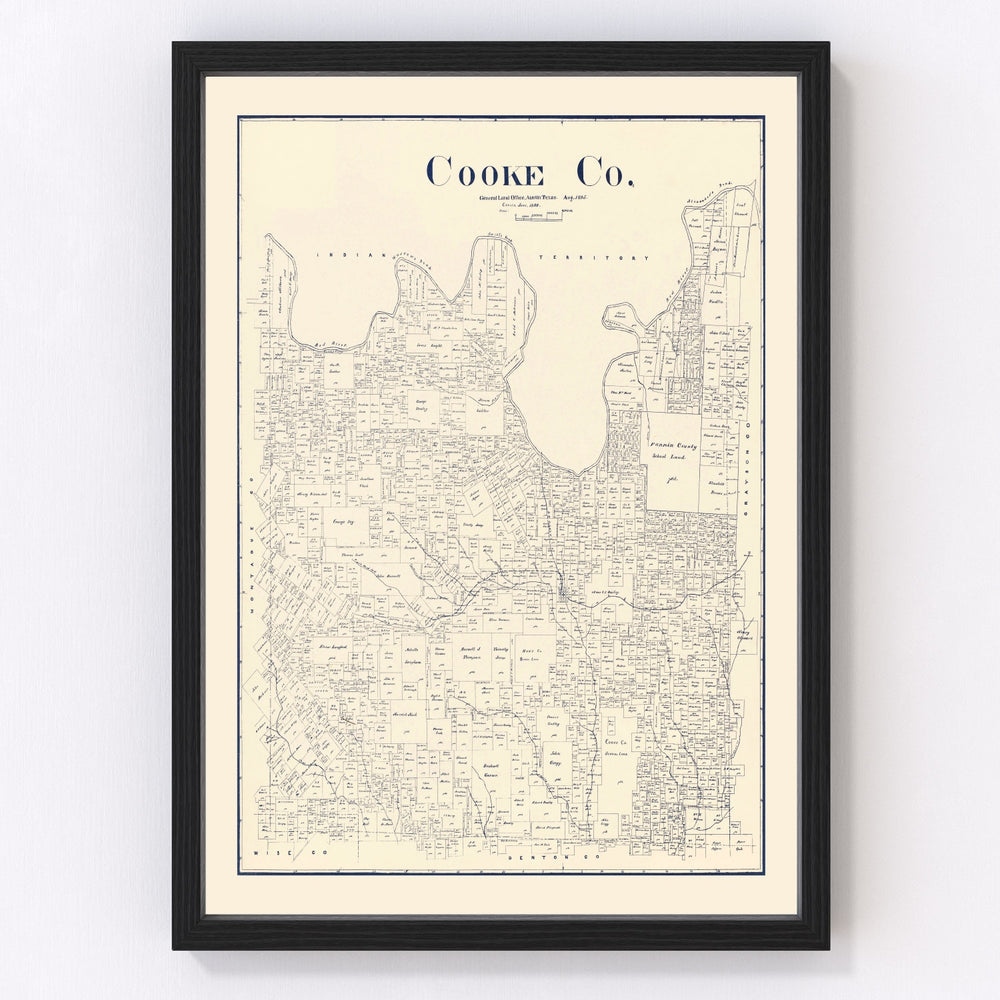 Cooke County Vintage Map 1899