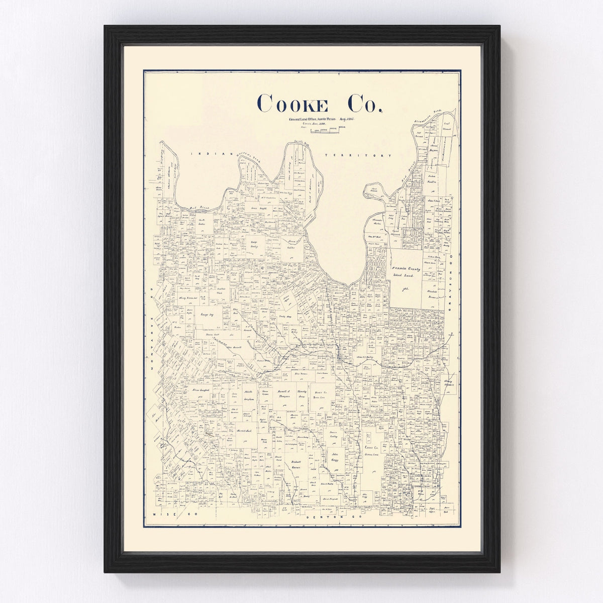 Cooke County Vintage Map 1899