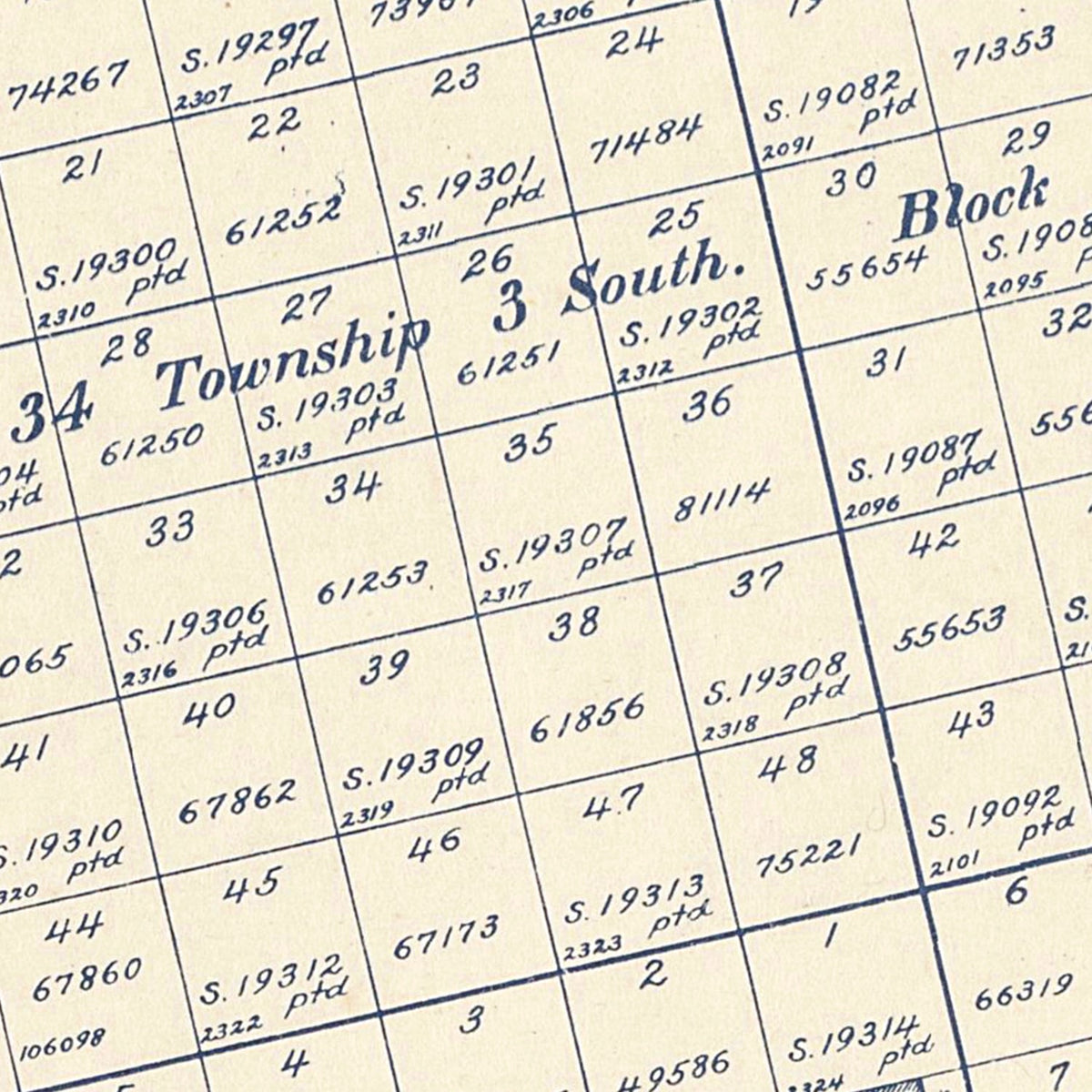 Restored historic details from the 1899 county map of Glasscock County, Texas