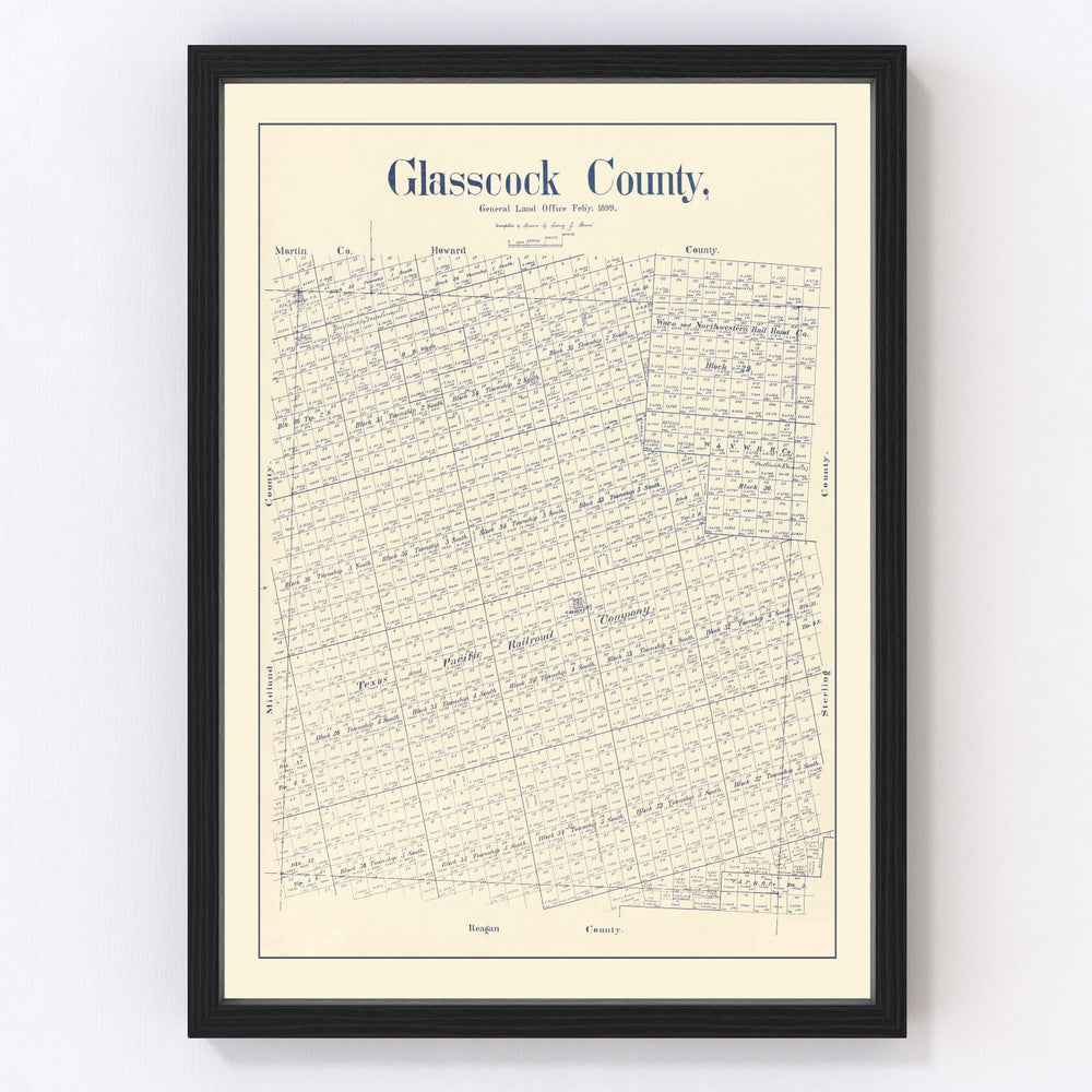 Glasscock County Vintage Map 1899