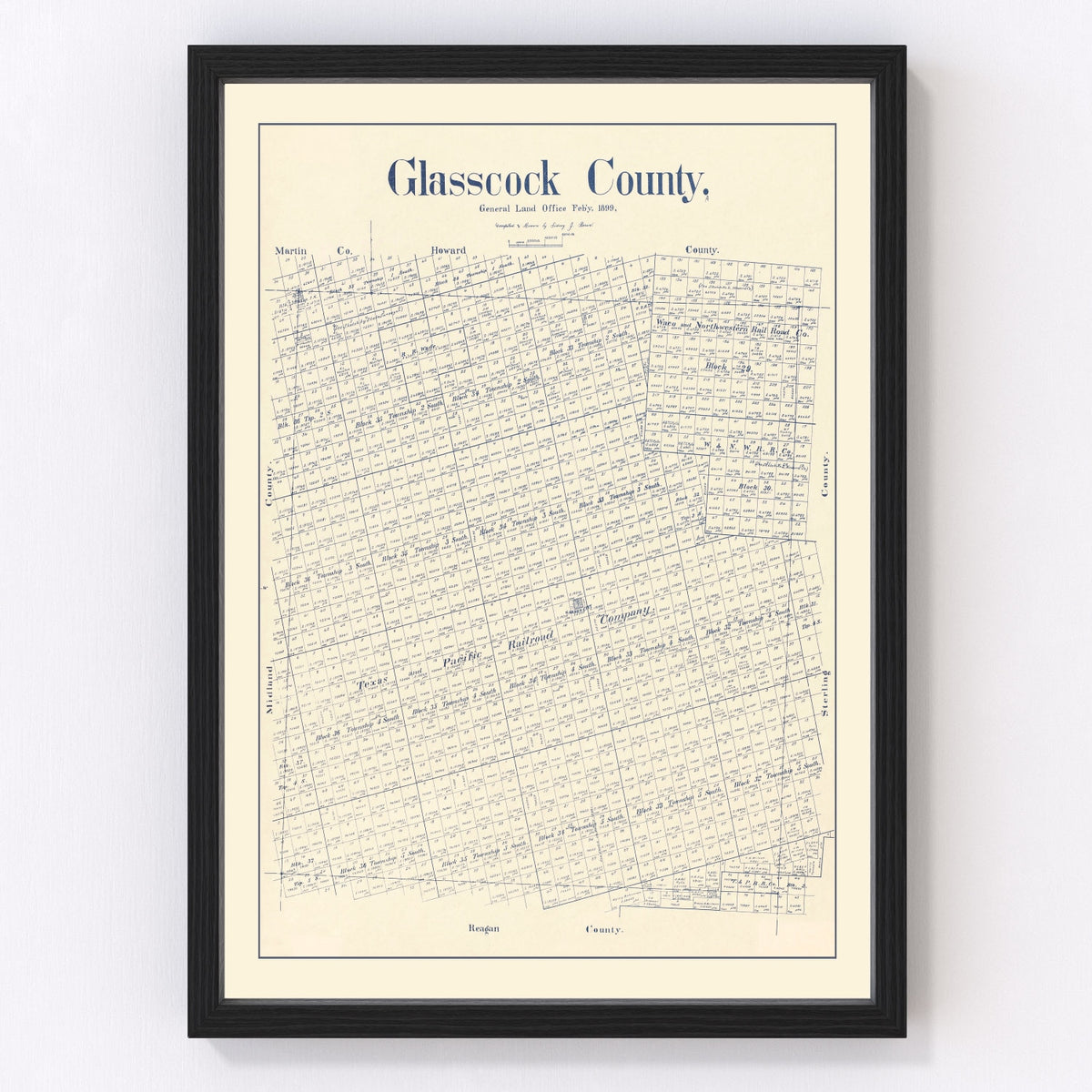 Glasscock County Vintage Map 1899