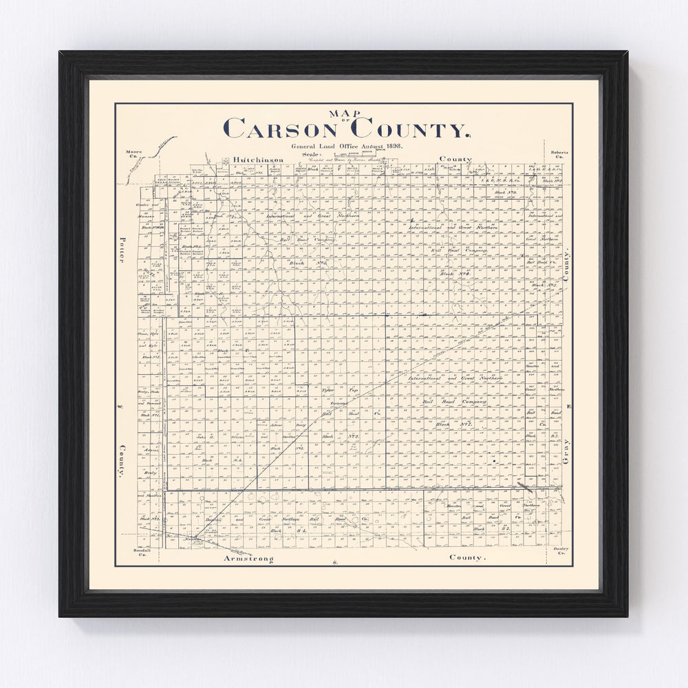 Carson County Vintage Map 1898