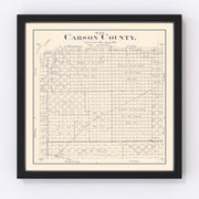 Carson County Vintage Map 1898