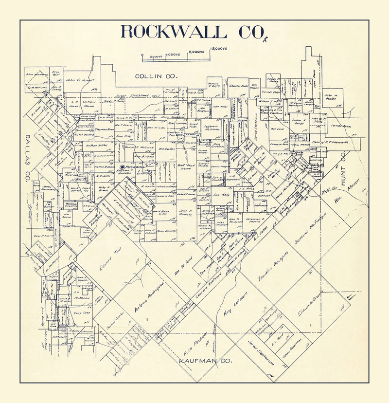 Size comparison using Vintage Map of Rockwall County, Texas 1890