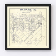 Rockwall County Vintage Map 1890