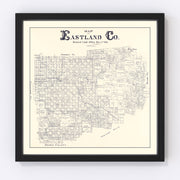 Eastland County Vintage Map 1896