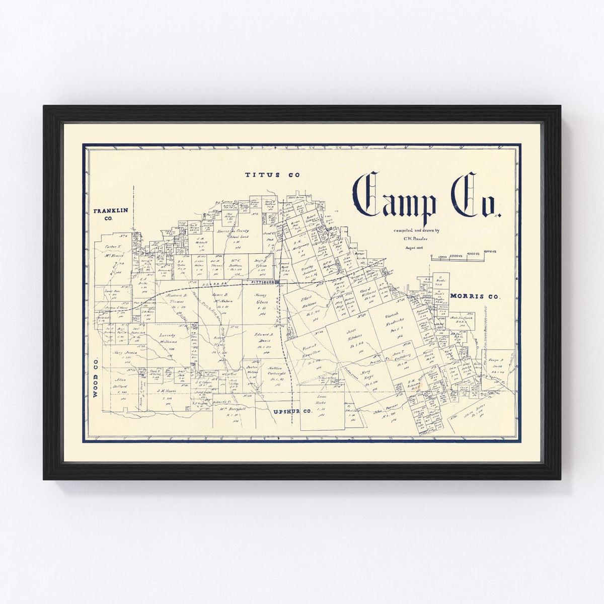 Camp County Vintage Map 1897