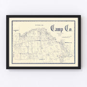 Camp County Vintage Map 1897