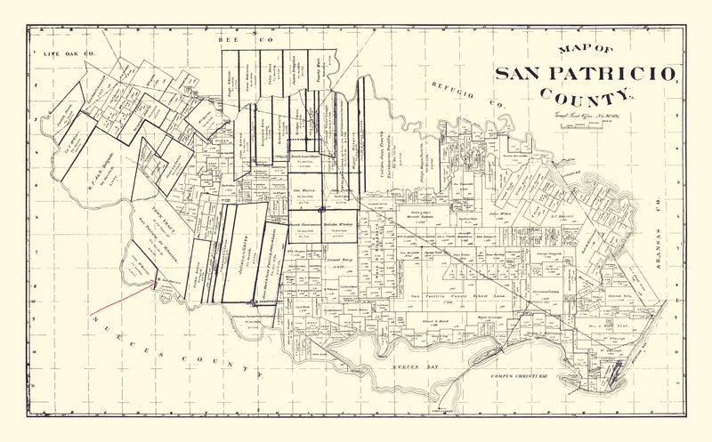 Size comparison using Vintage Map of San Patricio County, Texas 1896