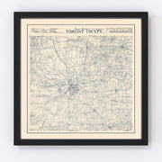 Tarrant County Vintage Map 1895