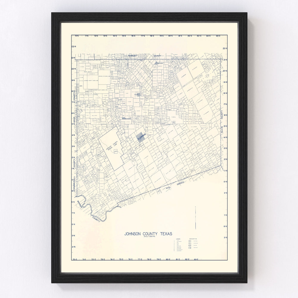 Johnson County Vintage Map 1899