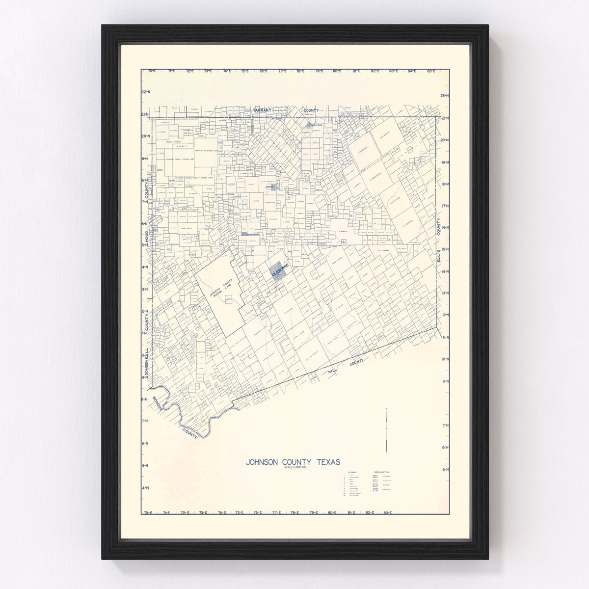 Johnson County Vintage Map 1899