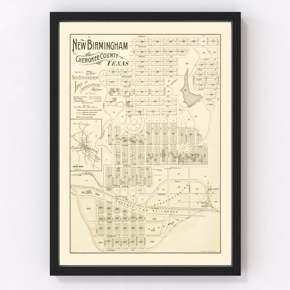 New Birmingham Vintage Map 1891