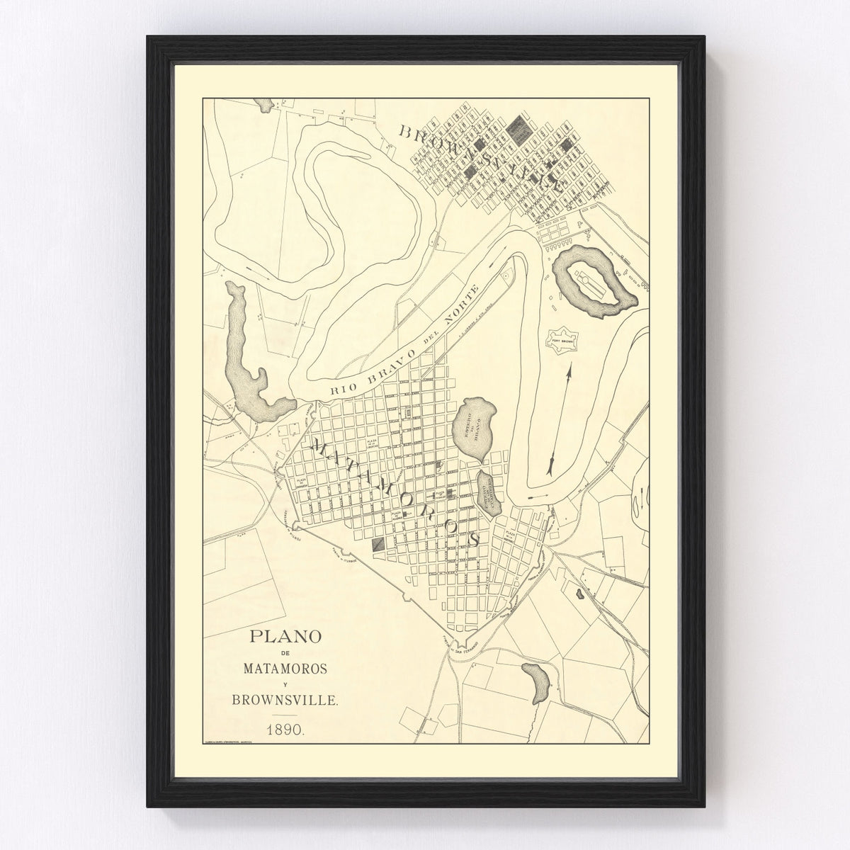 Brownsville Vintage Map 1890