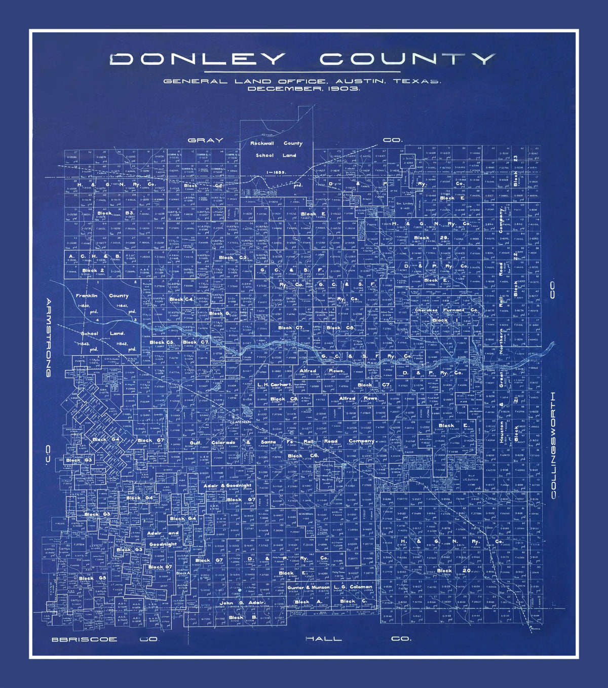 Preview of Vintage Map of Donley County, Texas 1904