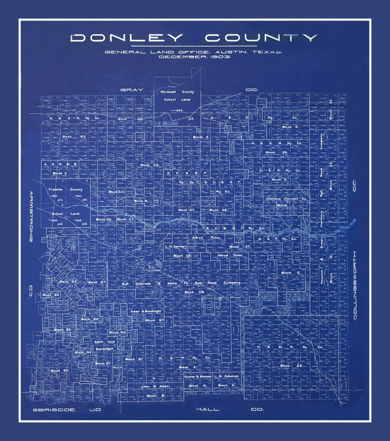 Size comparison using Vintage Map of Donley County, Texas 1904