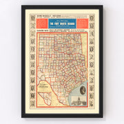 Texas Vintage Map 1912