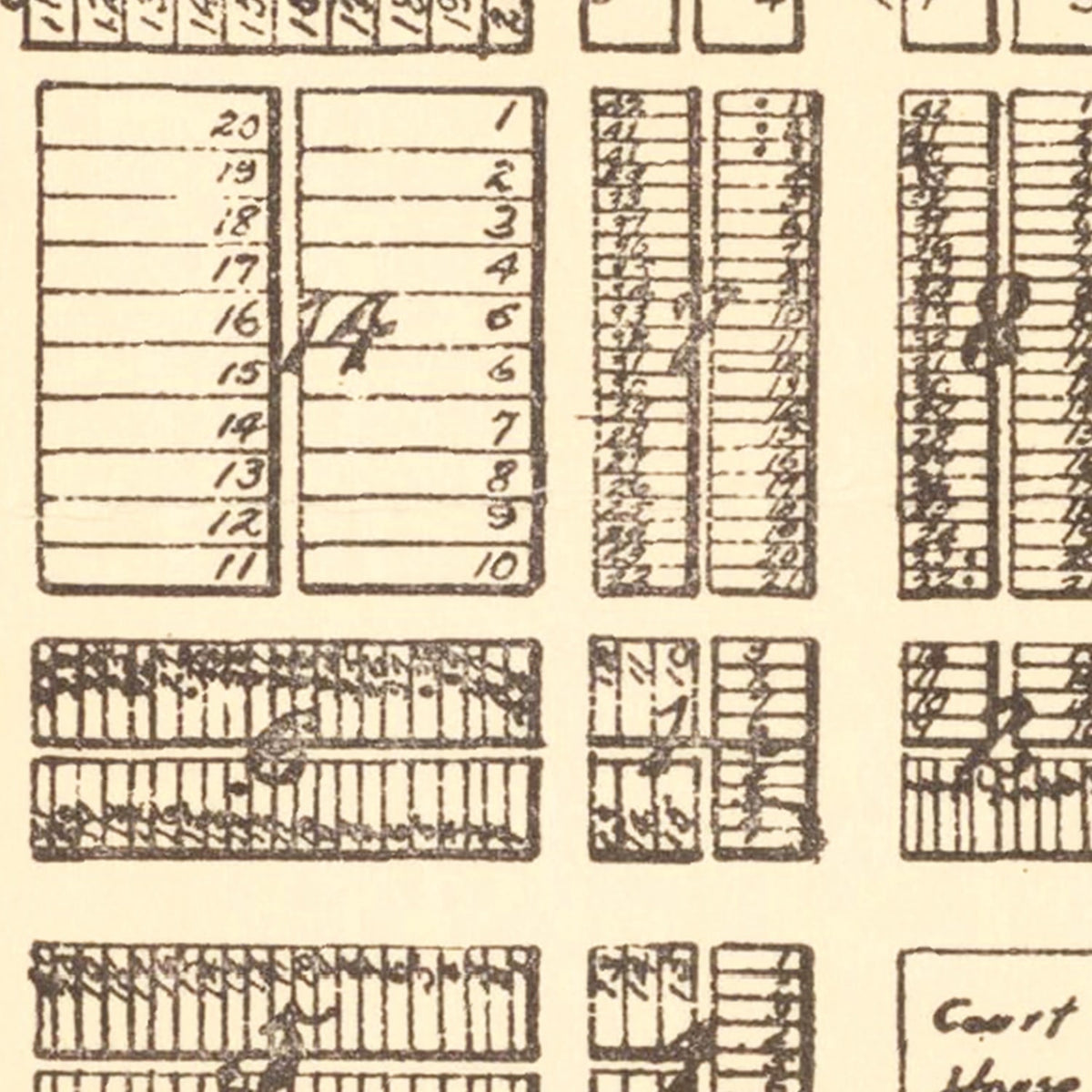 Restored historic details from the 1921 city map of Archer, Texas