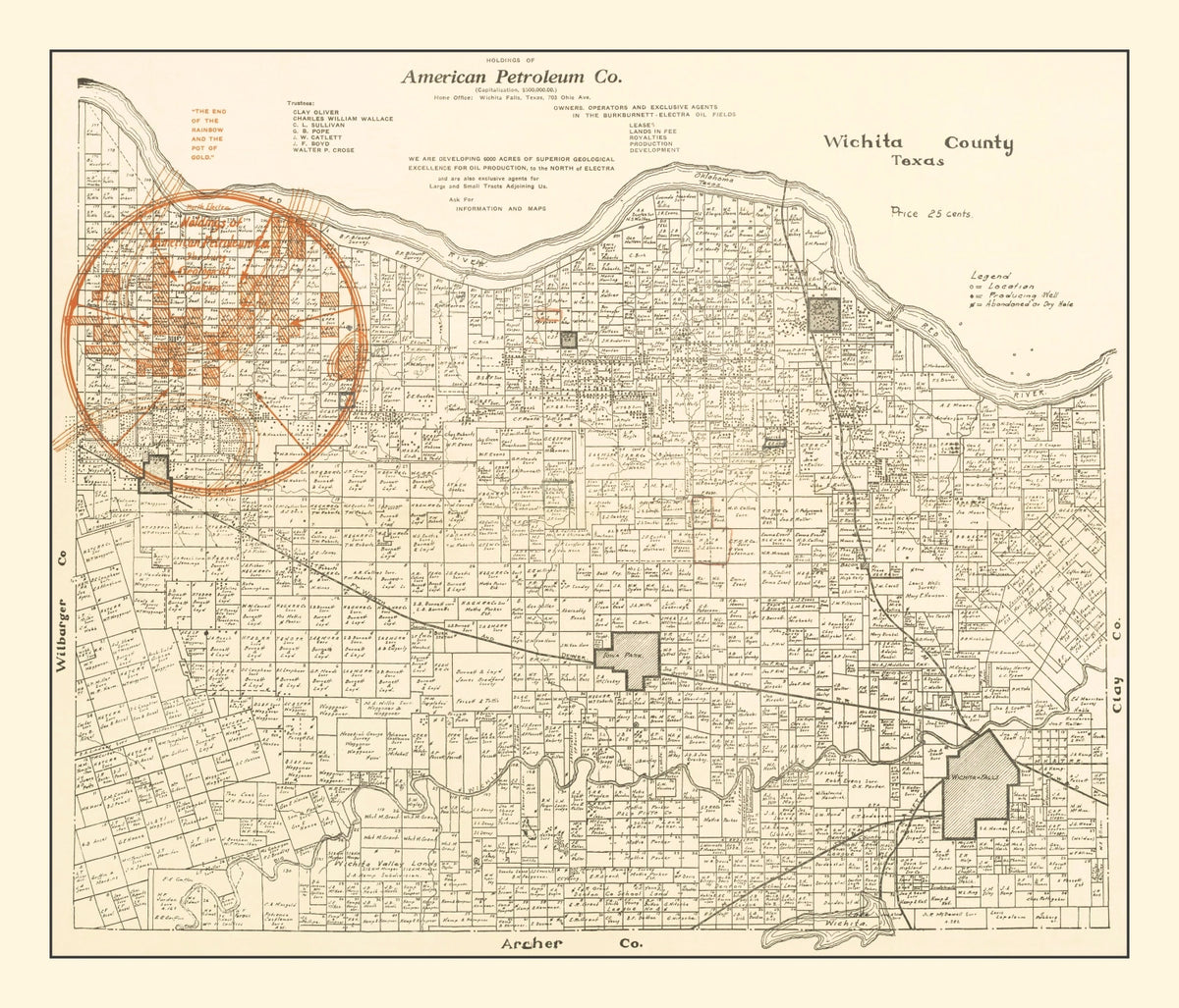 Preview of Vintage Map of Wichita County, Texas 1918