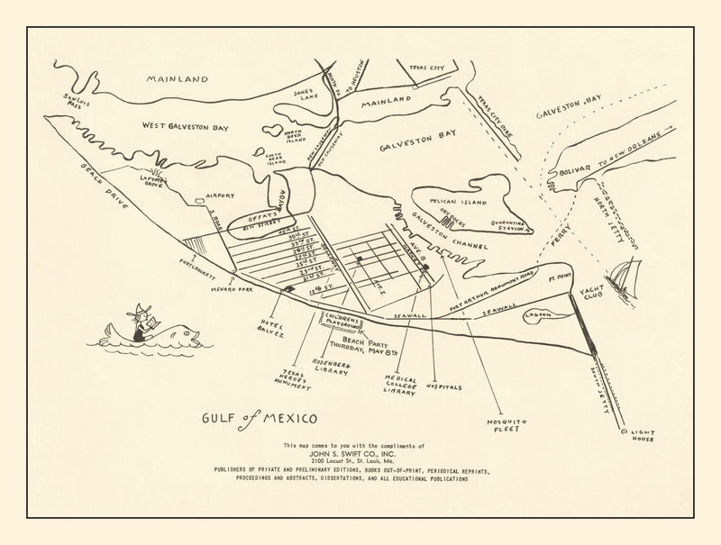 Size comparison using Vintage Map of Galveston, Texas 1922