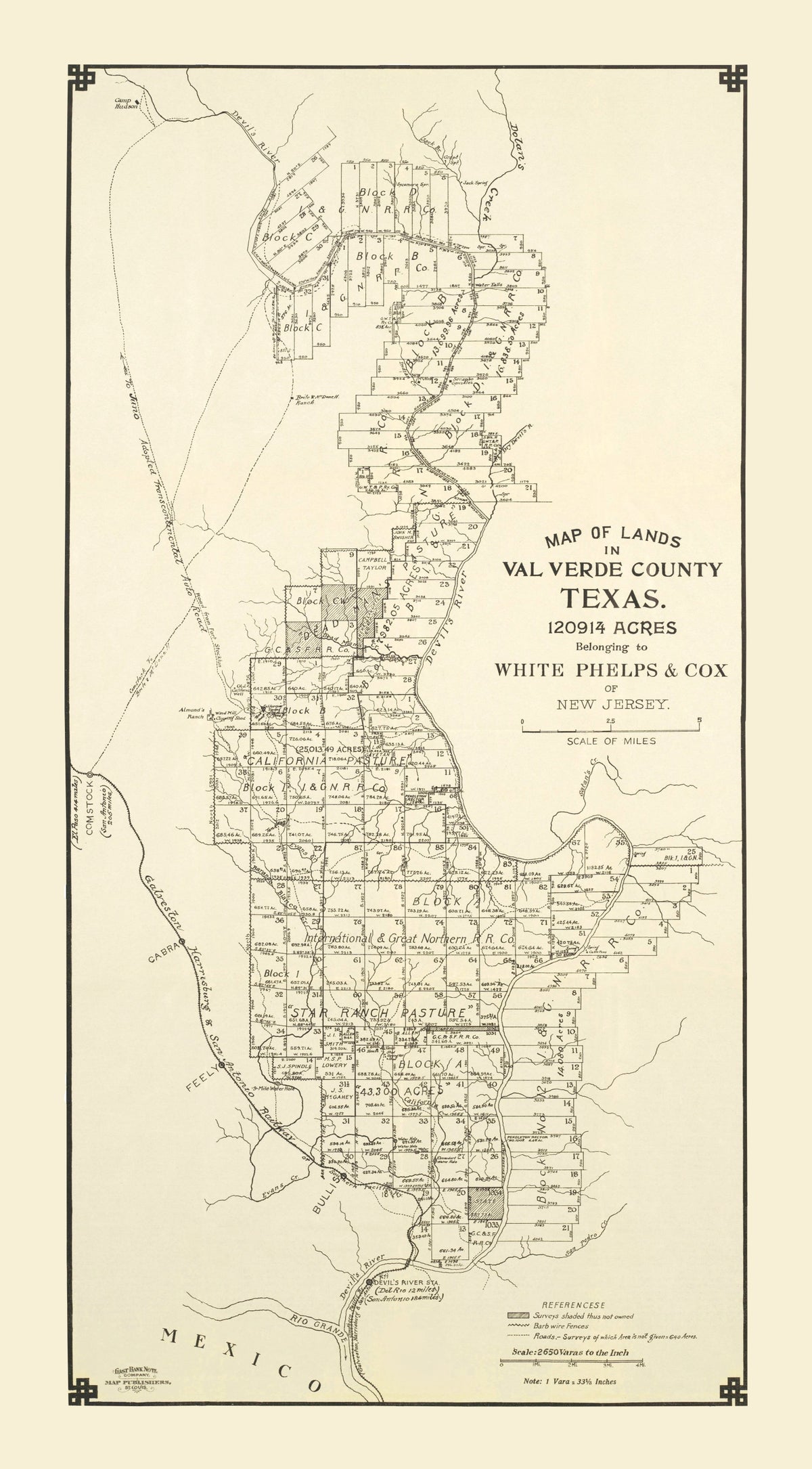 Preview of Vintage Map of Val Verde County, Texas 1913