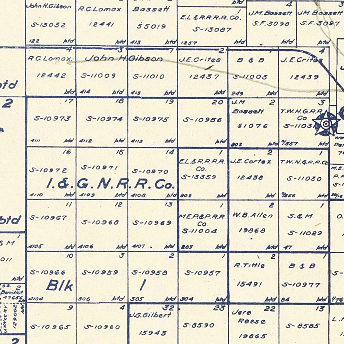 Restored historic details from the 1927 county map of Crosby County, Texas