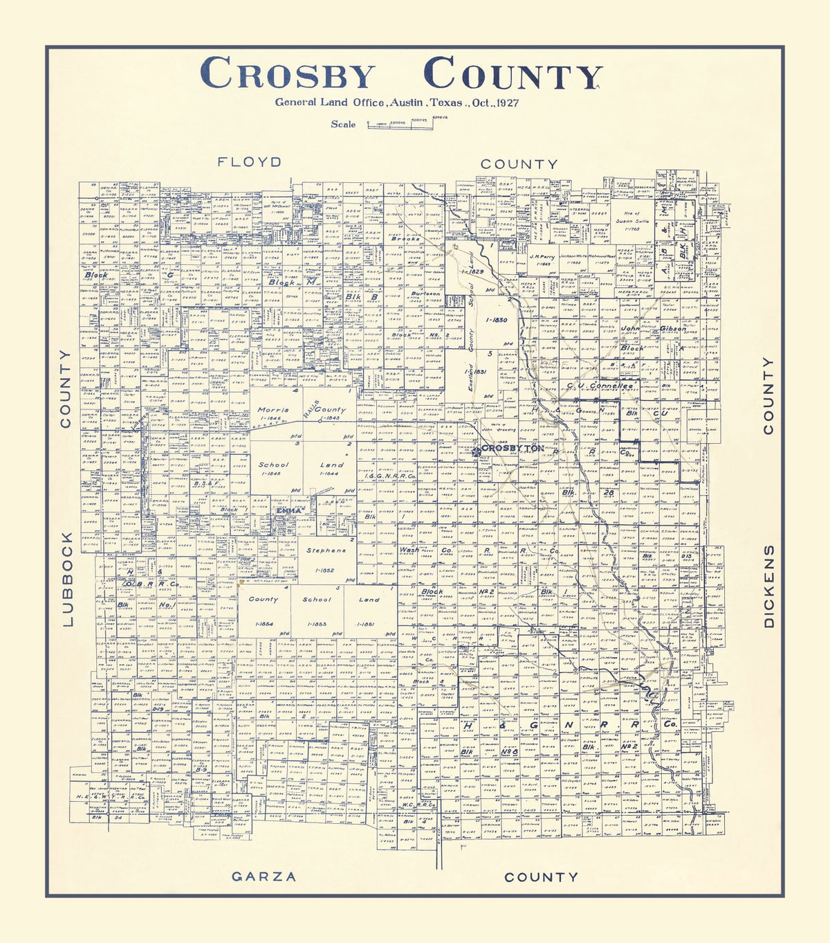 Preview of Vintage Map of Crosby County, Texas 1927
