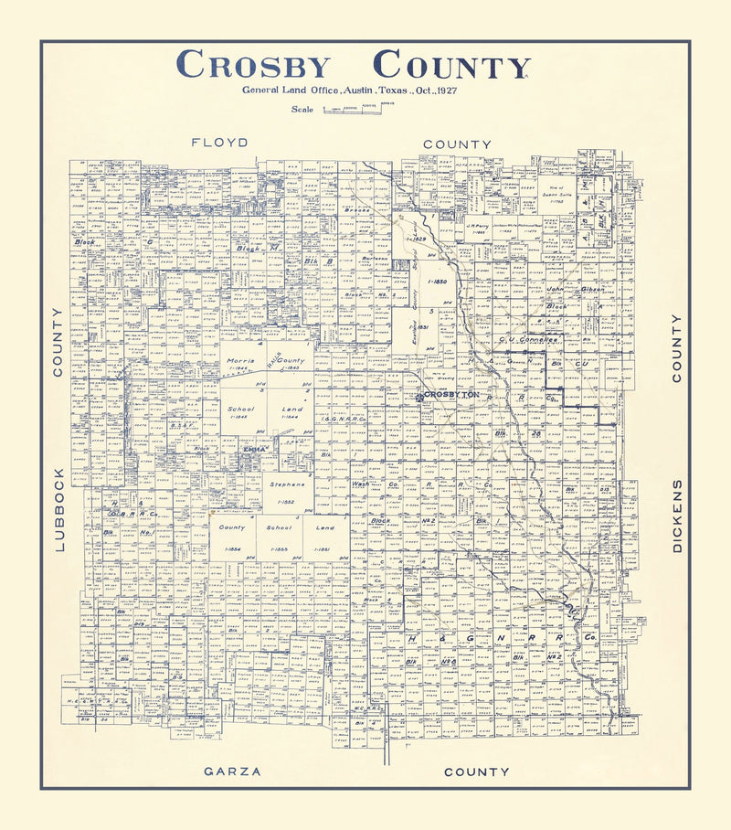 Size comparison using Vintage Map of Crosby County, Texas 1927