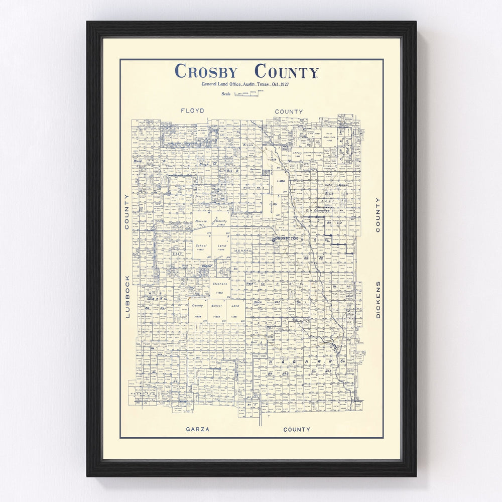 Crosby County Vintage Map 1927