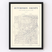 Hutchinson County Vintage Map 1922