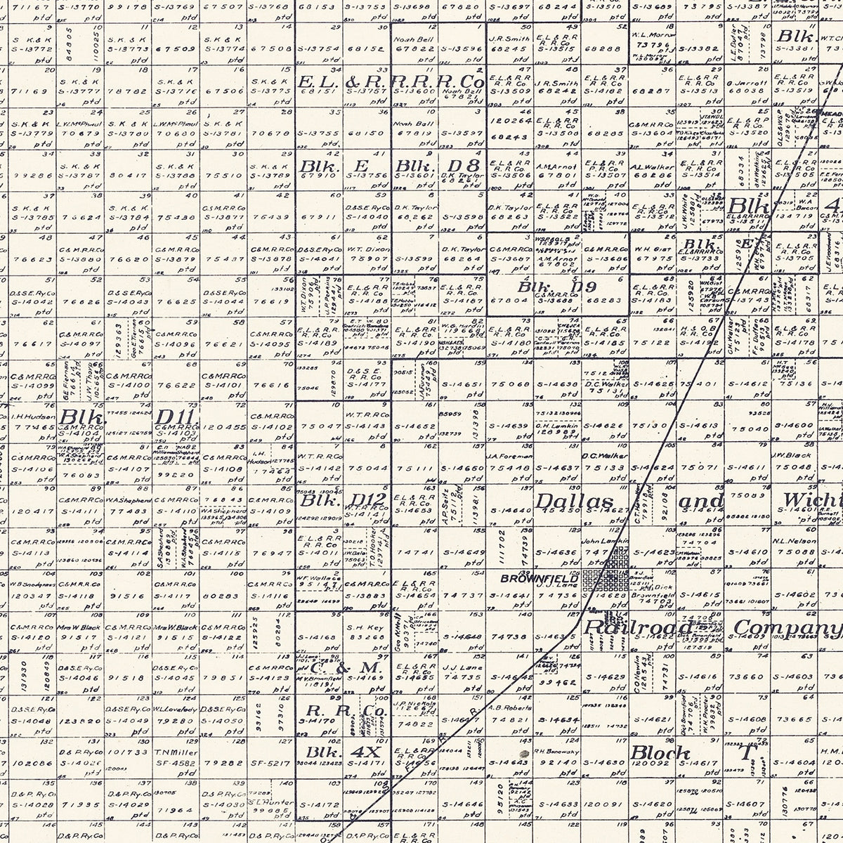 Restored historic details from the 1926 county map of Terry County, Texas