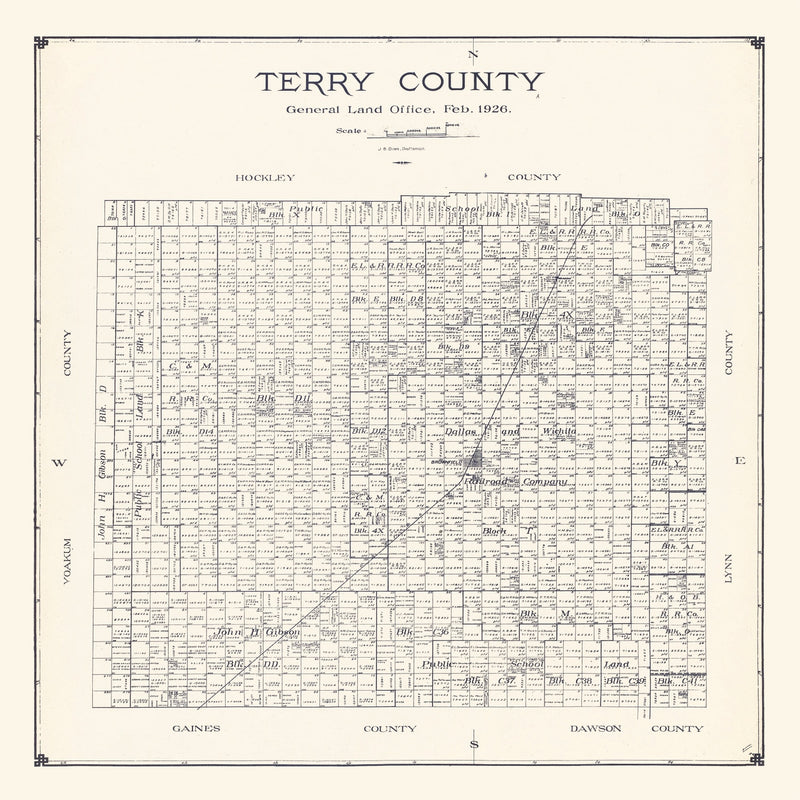 Size comparison using Vintage Map of Terry County, Texas 1926