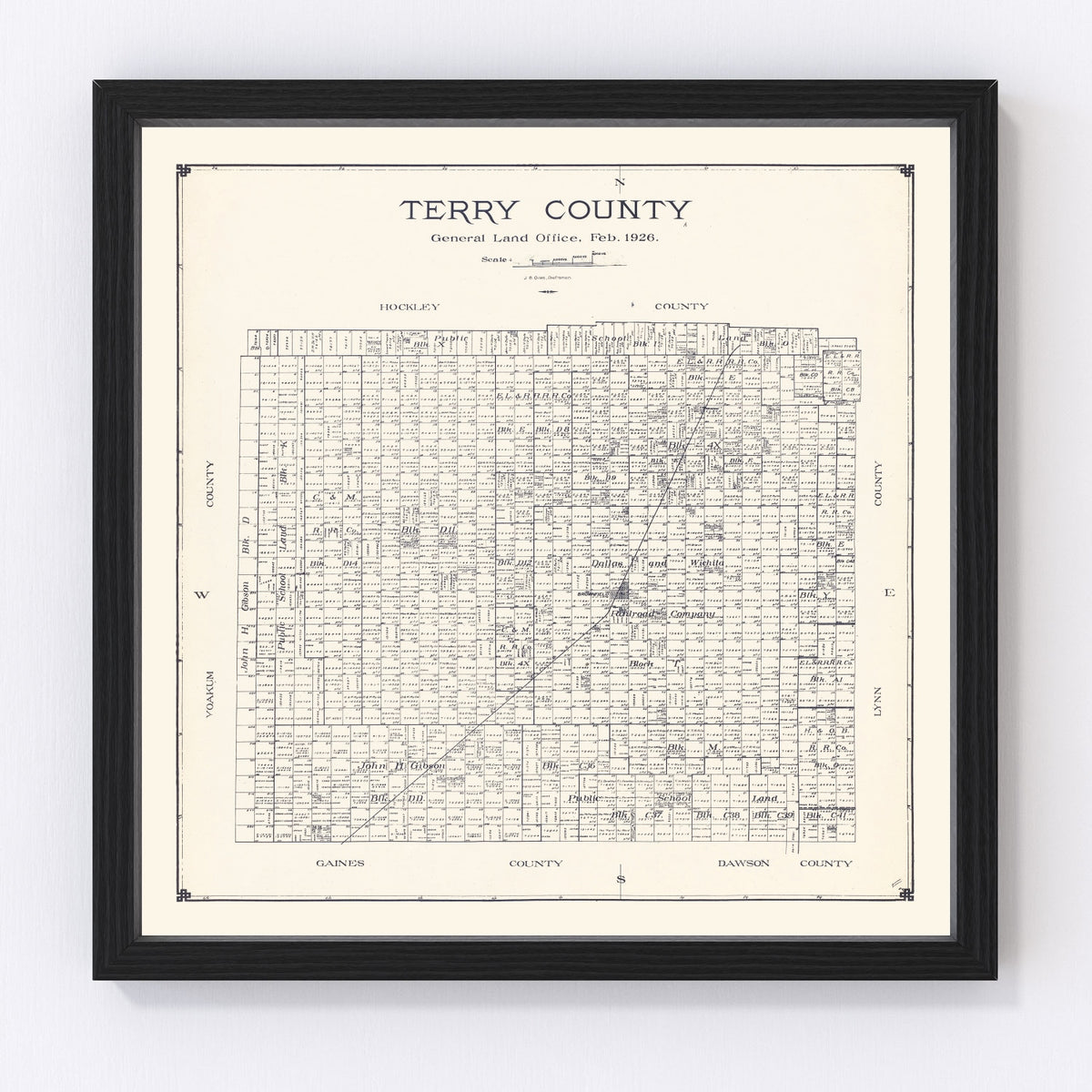 Terry County Vintage Map 1926