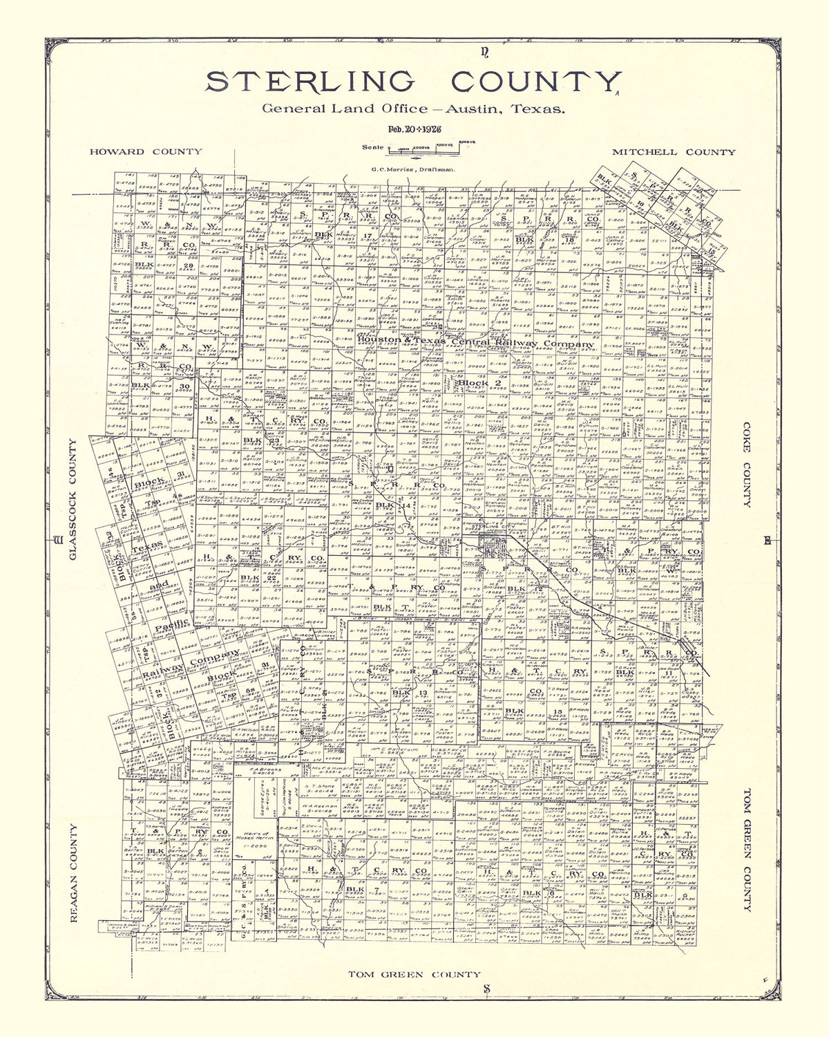 Preview of Vintage Map of Sterling County, Texas 1926