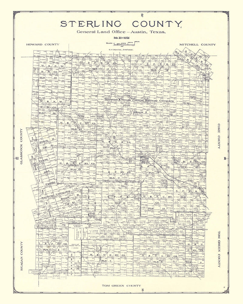 Size comparison using Vintage Map of Sterling County, Texas 1926