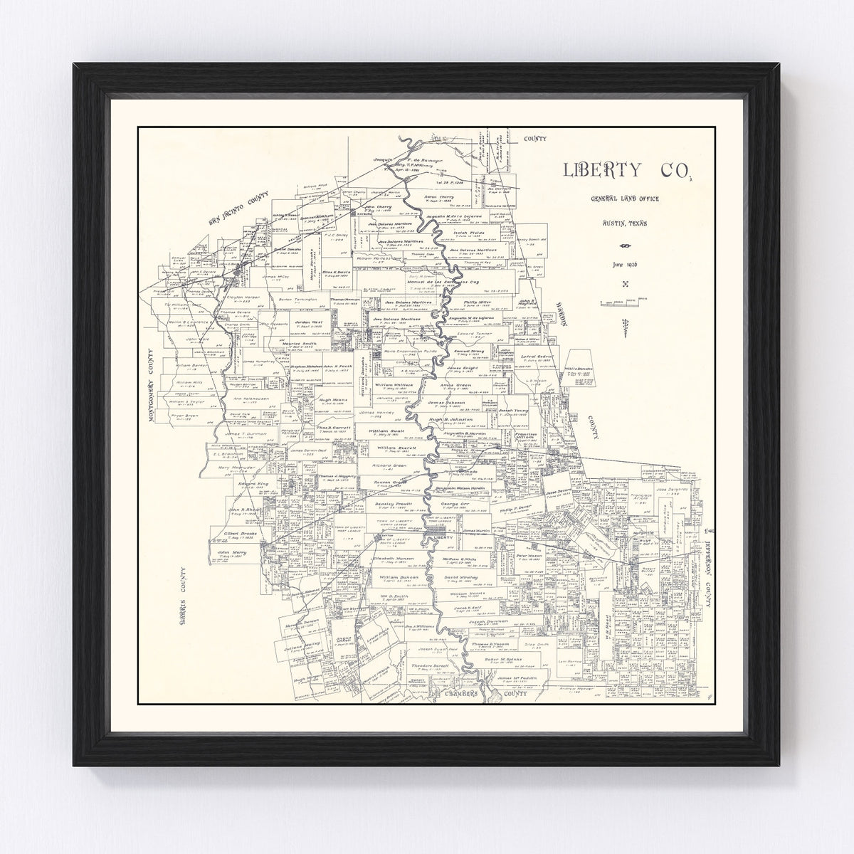 Liberty County Vintage Map 1926