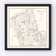 Liberty County Vintage Map 1926