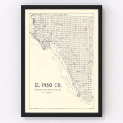 El Paso County Vintage Map 1921